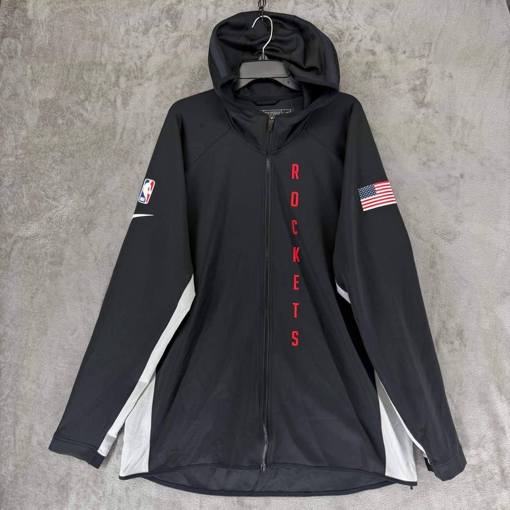Nike Houston Rockets NBA Showtime Hoodie Jacket‎ Black XXL Tall Full Zip Dri-FIT